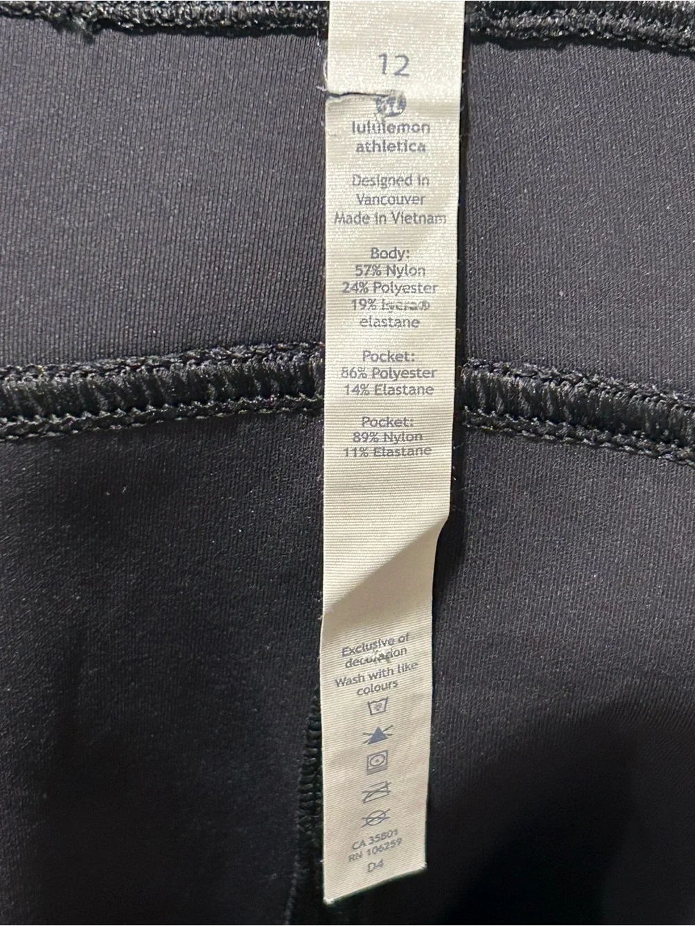 Lululemon In Form Shorts Black , size 12